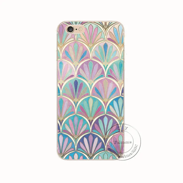 Shell For Apple iPhone 5 5S SE 5C 6 6S 7 Plus 6SPlus Back Case Cover Printing Mandala Flower Datura Floral Cell Phone Cases