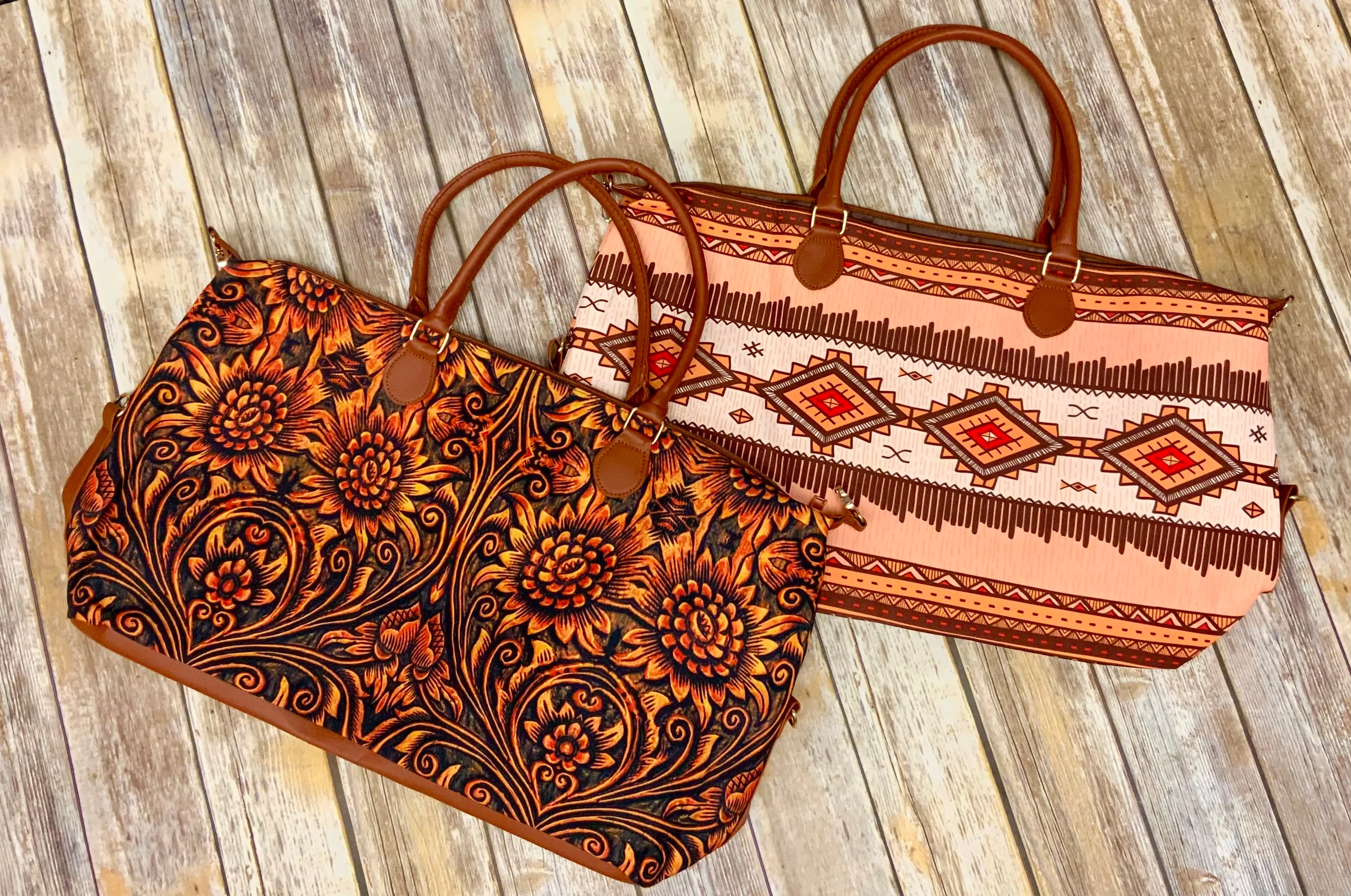 Southwestern Print Weekender/ Overnight Bags