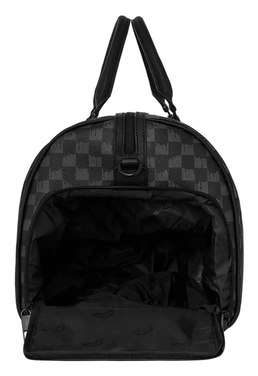 Sprayground Hangover Drip Check In Grey Black Duffle Bag