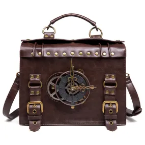 Steampunk Messenger Bag Leather Retro Briefcase Gothic Costume Accessory