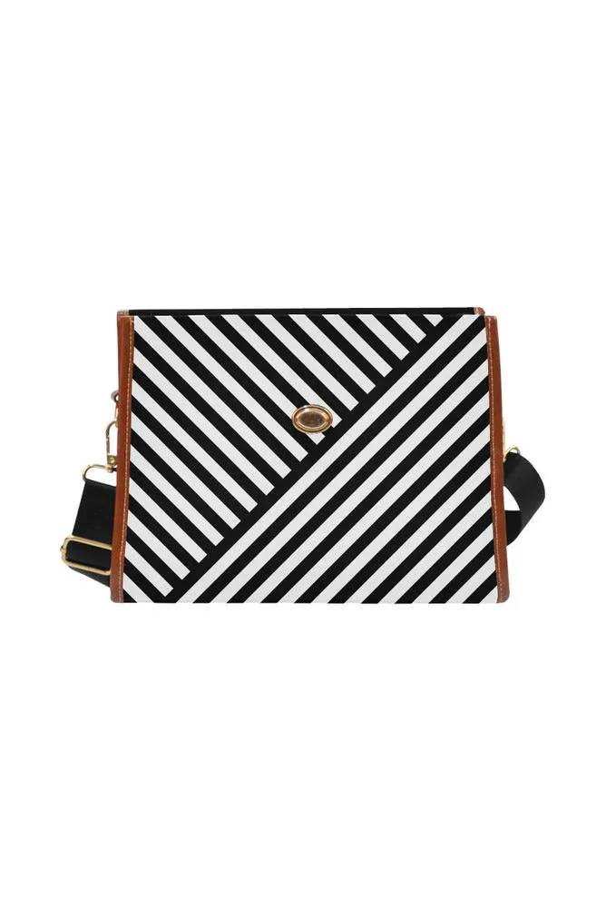 Stripes on the Bias Waterproof Canvas Bag/All Over Print