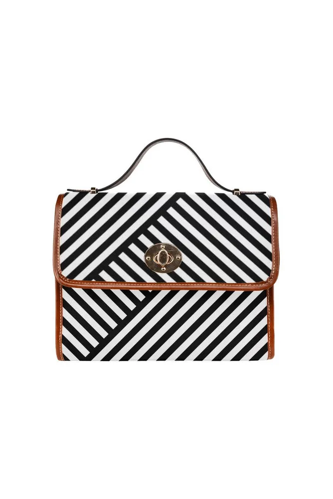 Stripes on the Bias Waterproof Canvas Bag/All Over Print