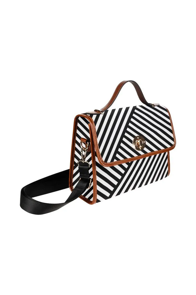 Stripes on the Bias Waterproof Canvas Bag/All Over Print