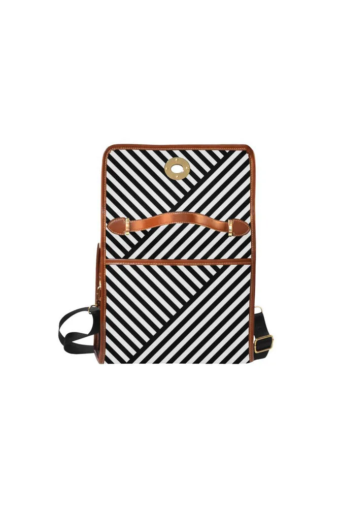 Stripes on the Bias Waterproof Canvas Bag/All Over Print