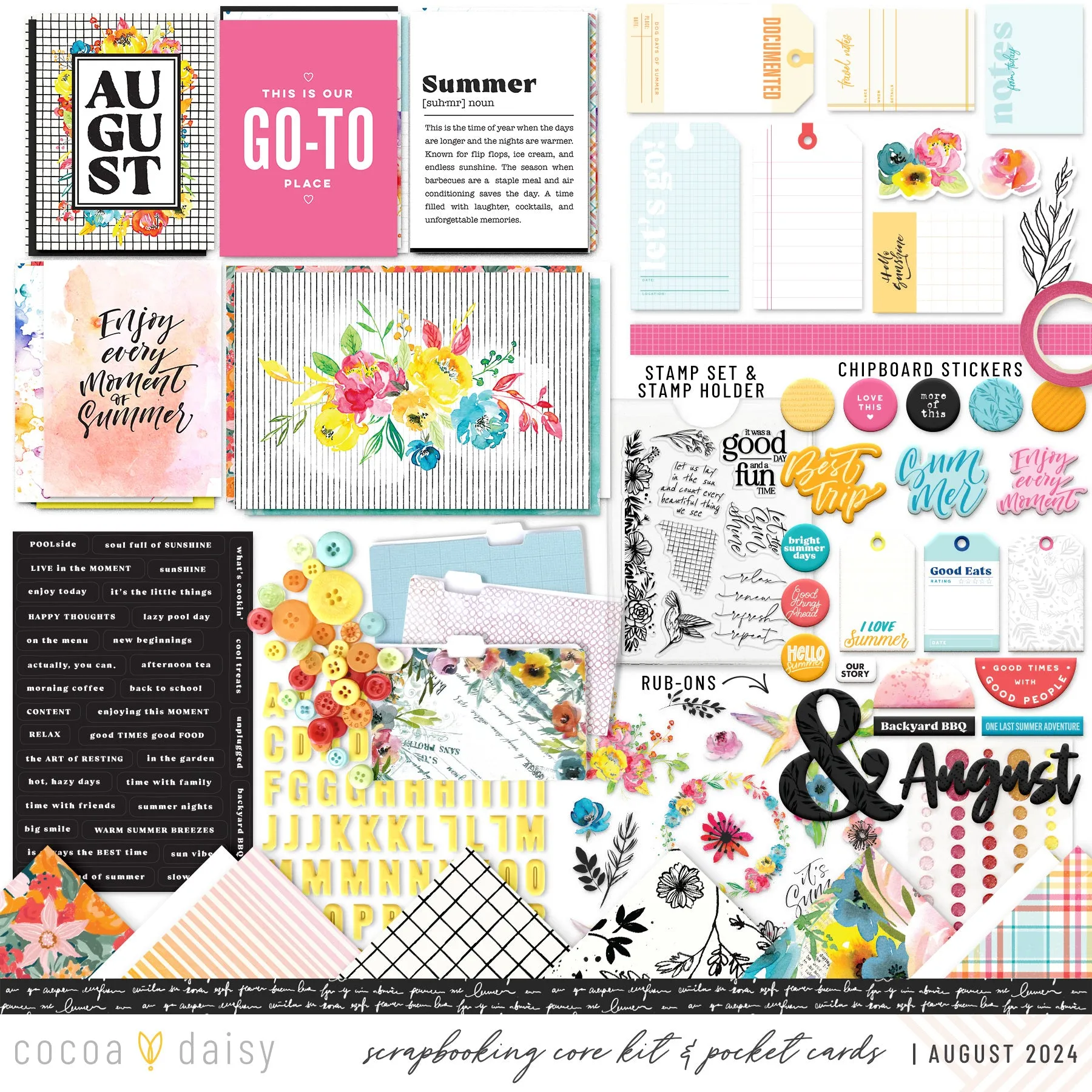 Sun-drenched Scrapbooking Kit - Choose Your Add On - August 2024