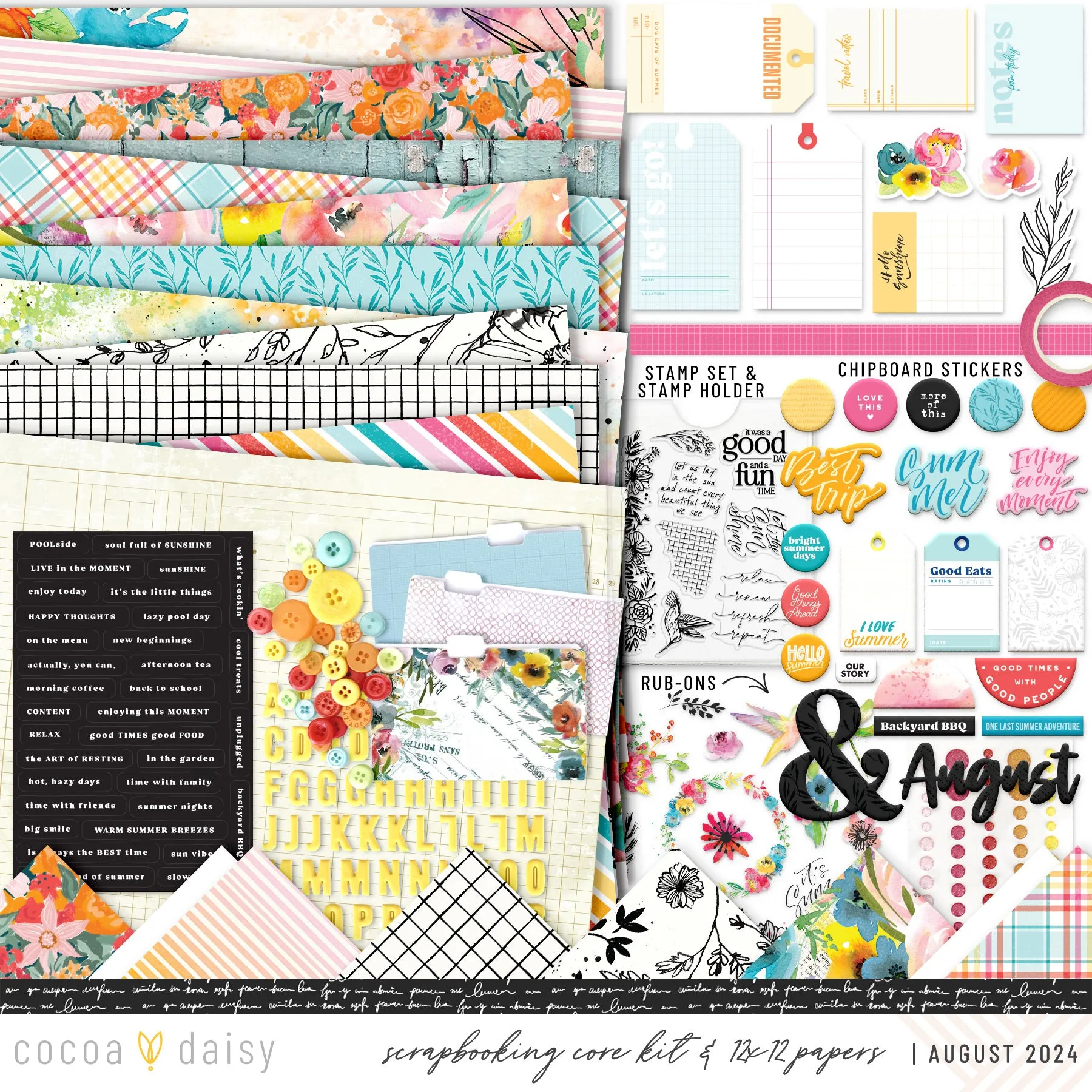 Sun-drenched Scrapbooking Kit - Choose Your Add On - August 2024