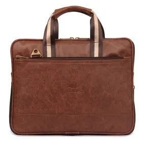 THE CLOWNFISH Dilan Laptop Briefcase for 14 inch Laptops - Tawny Brown