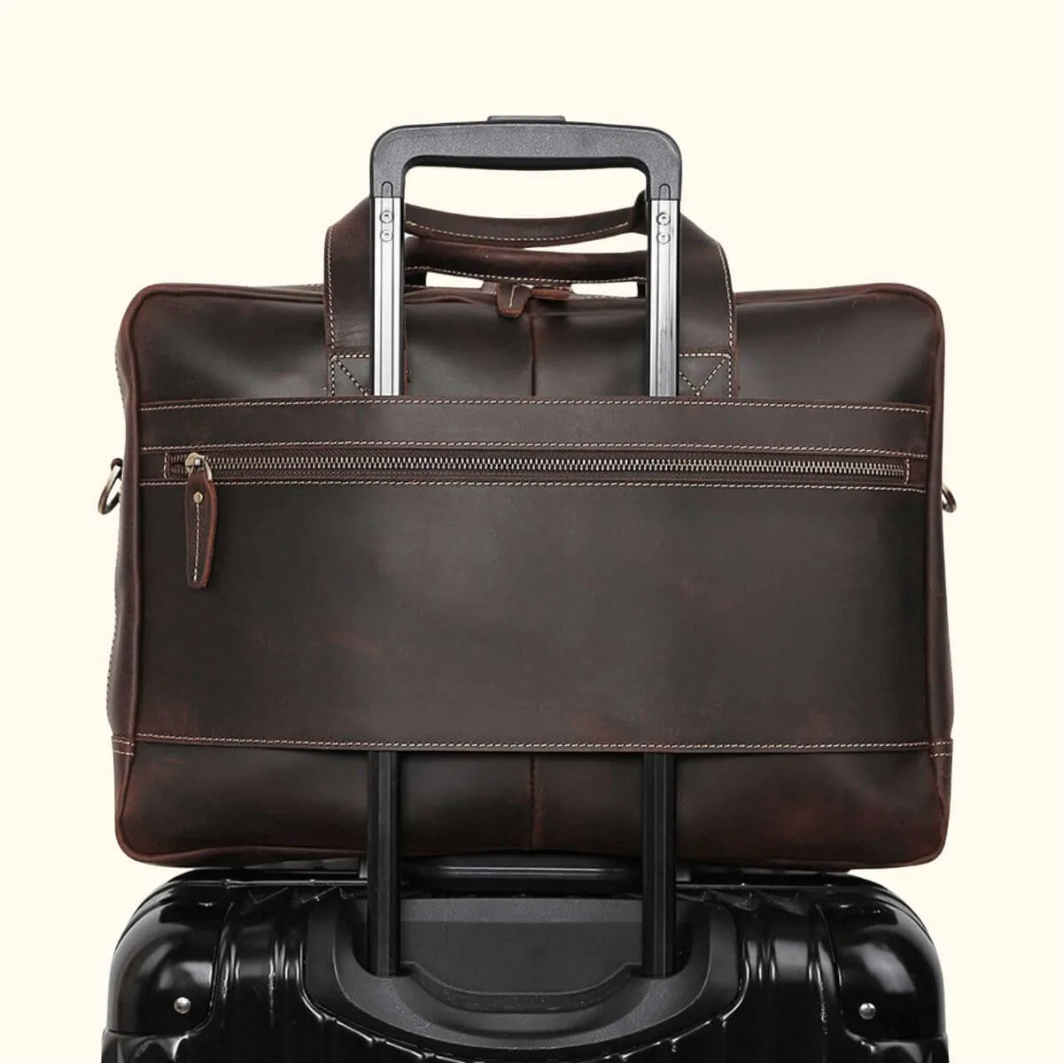 The Globe Trotter – Men’s Leather Travel Briefcase