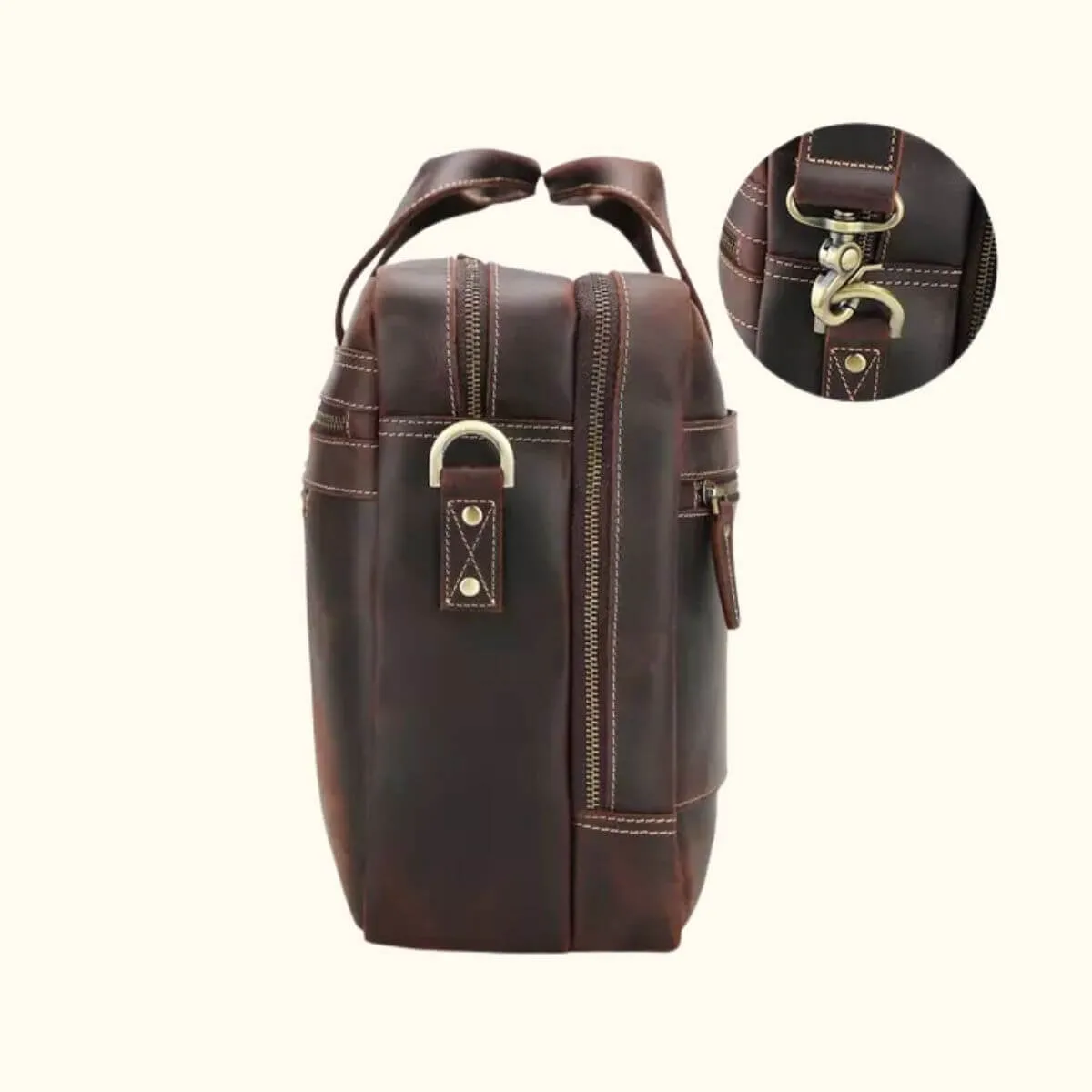 The Globe Trotter – Men’s Leather Travel Briefcase