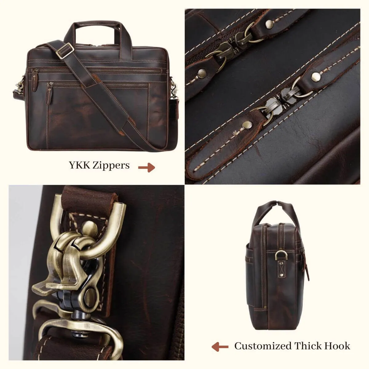 The Globe Trotter – Men’s Leather Travel Briefcase