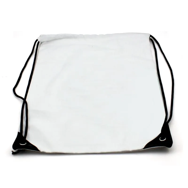 Thin White Canvas Drawstring Bag