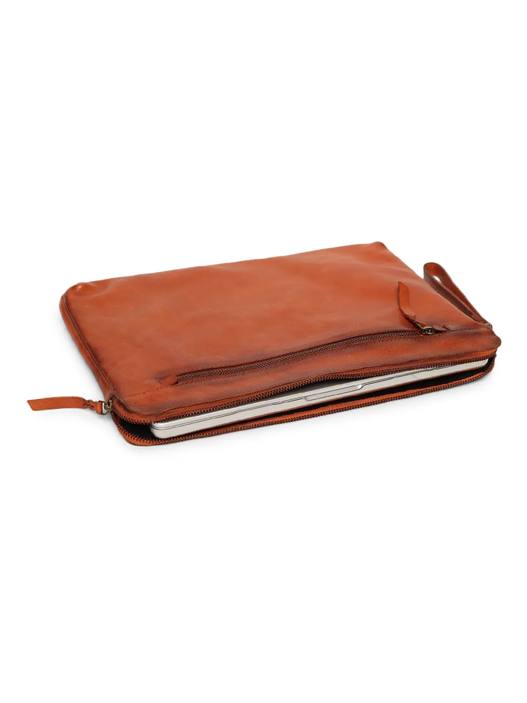 Timeless Protection: Cognac Leather Laptop Sleeves