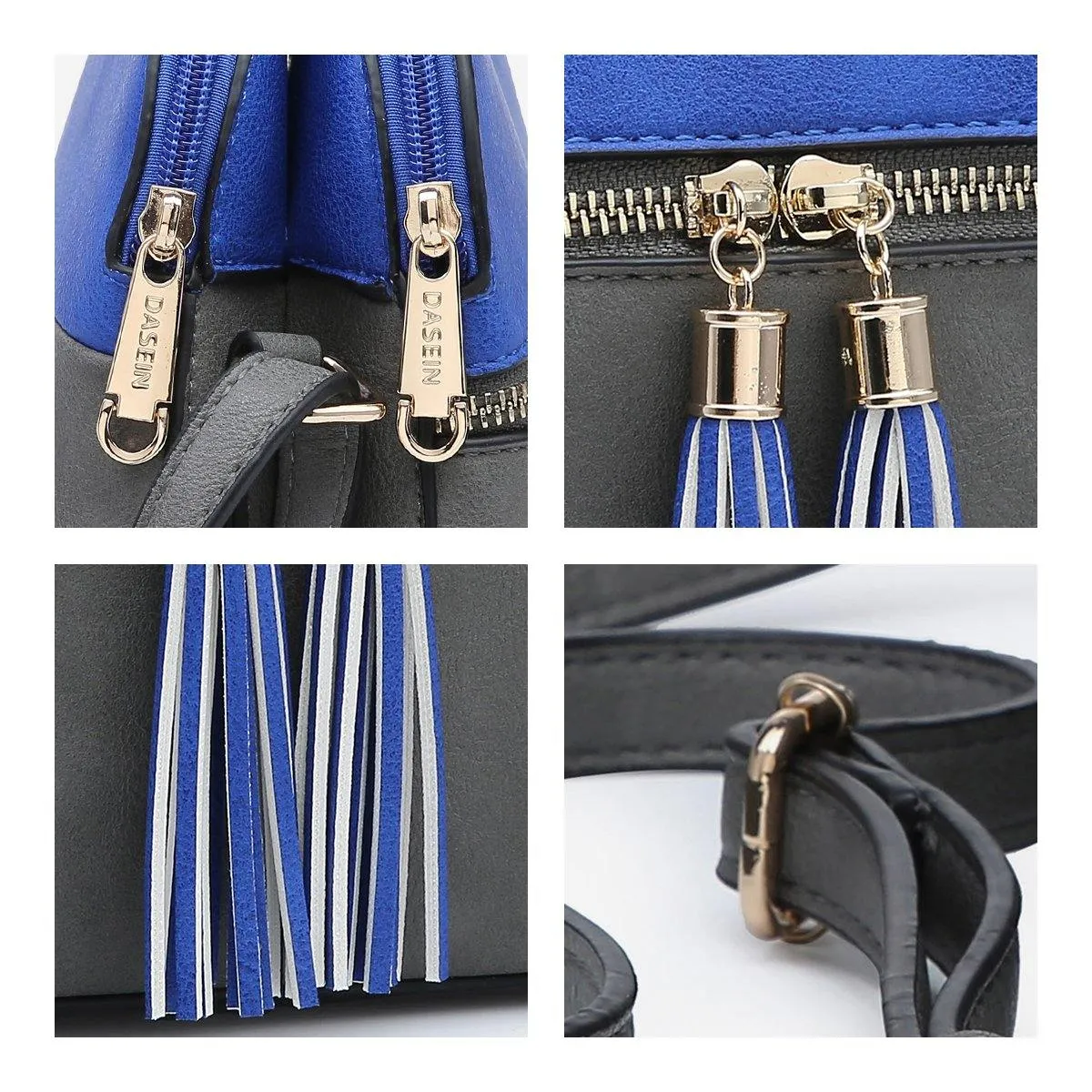 Two-Tone Tassel Crossbody Bag