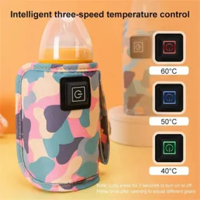 USB Milk Water Warmer Bottle Heater Travel Stroller Insulated Bag Baby