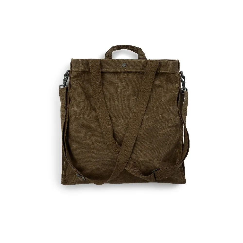 Waxed Canvas Gathering Bag - Dark Khaki