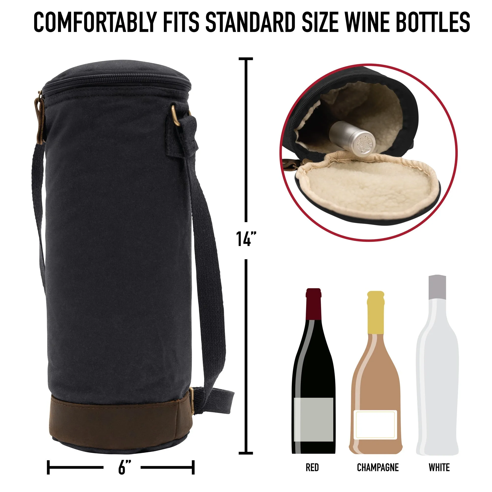 Waxed Canvas Wine Carrier Tote