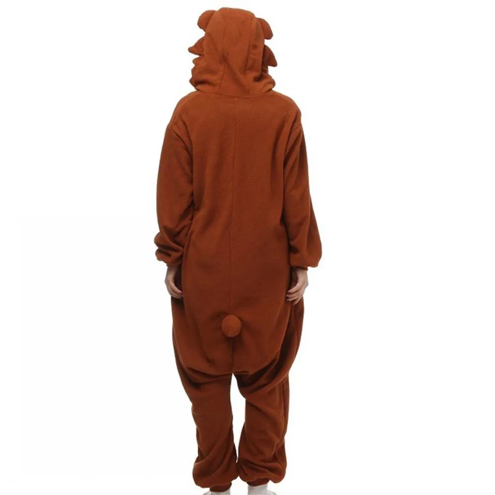 WOTOGOLD Animal Cosplay Costume Coffee  Bear Unisex Adult Pajamas